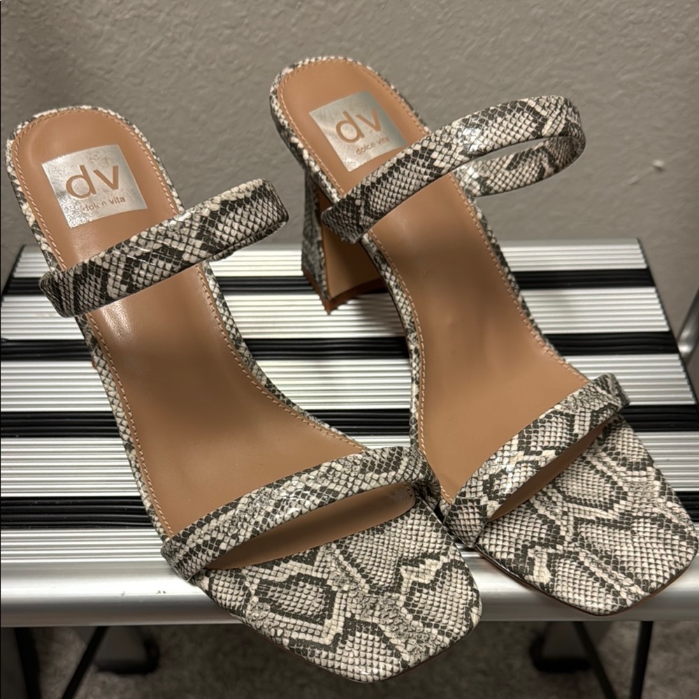 DV by Dolce Vita Women's Snakeskin Heeled Sandals